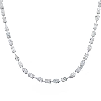 House Of Leon 14K White Gold Multi Cut Diamond Satellite Necklace 37.58ct