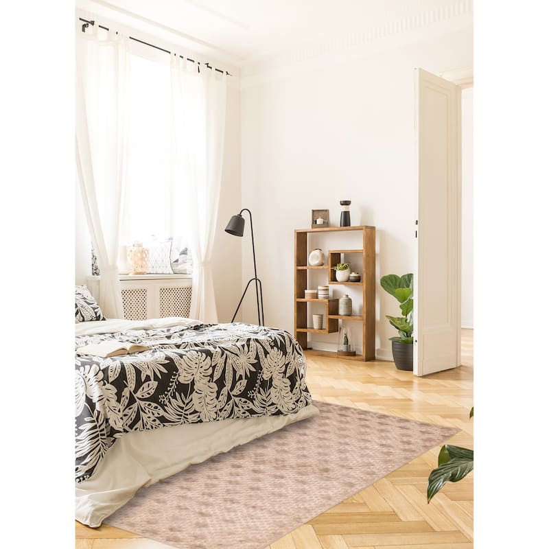 ECARPETGALLERY Hand Loomed Loreto Taupe Viscose Rug - 5'8 x 7'9