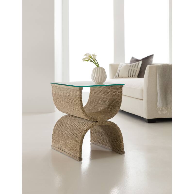 Melange Lenny Woven End Table - 18"W x 22"L x 24"H