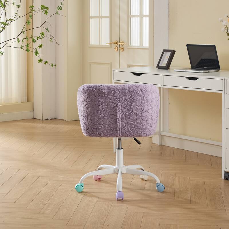 Furniture Office Chair,Artificial Home Office Chair with Metal Base,Adjustable Desk Chair Swivel Office Chair,Vanity Chair