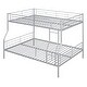 preview thumbnail 6 of 9, Full XL Over Queen Metal Bunk Bed , Contemporary Iron Frame with Chrome Finish