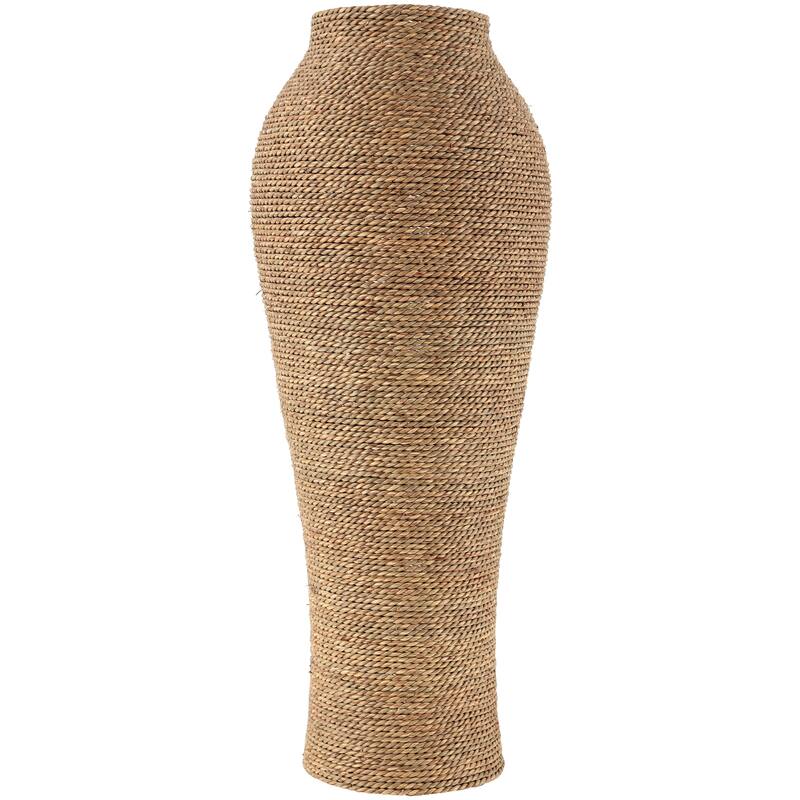 Brown Seagrass Handmade Tall Wrapped Decorative Vase