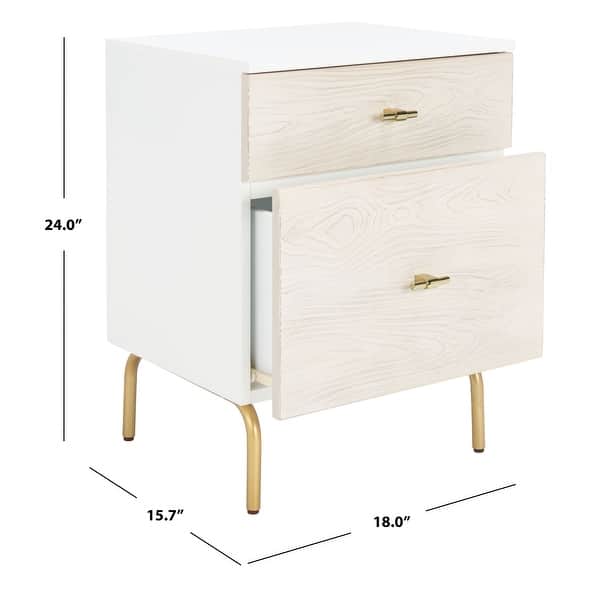 dimension image slide 1 of 6, SAFAVIEH Genevieve 2-drawer Nightstand