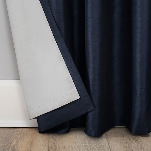 Sun Zero Evelina Faux Dupioni Silk Blackout Curtain Panel, Single Panel