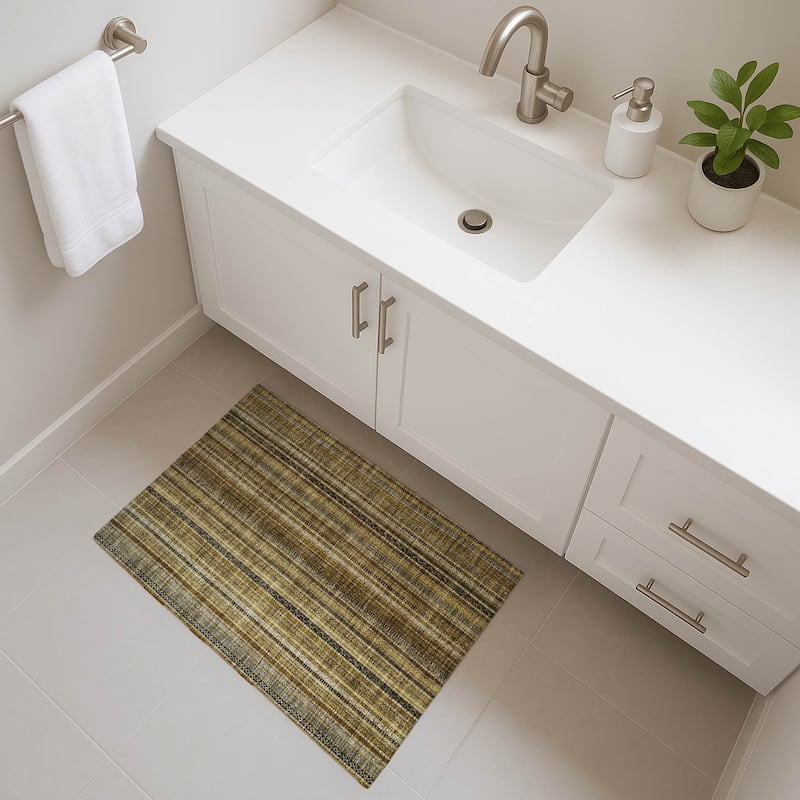 Premium Washable Super Soft Striped Mayfield Rug - Brown - 1'8" x 2'6"