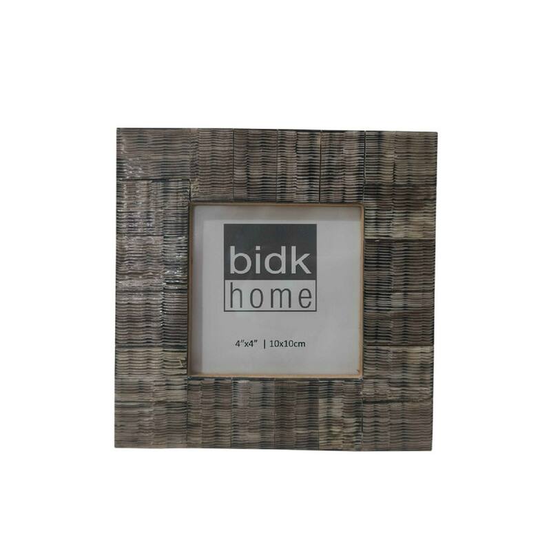 Distressed Square Picture Frame - for 4" x 4" Photo - Black