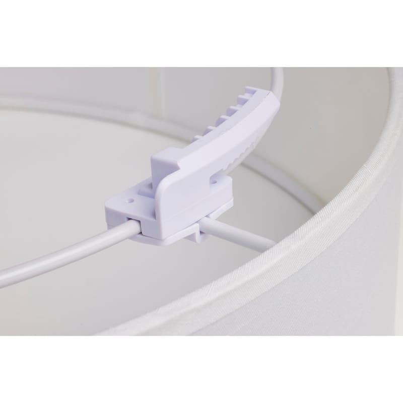 15 inch CCT Selectable Fabric Drum LED Decor Flush Mount Fixture White Fabric Shade Acrylic Diffuser - White Fabric