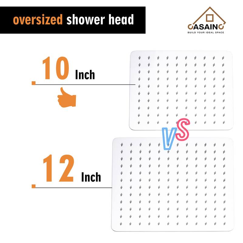 3-Spray Pattern 10 in. Wall Mount Shower System Shower Head and Functional Handheld, Chrome (Valve Included) - 10 inch
