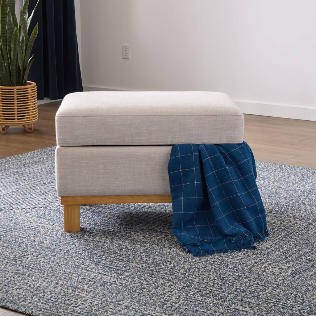 Brookside Kay Upholstered Wood Base Storage Ottoman