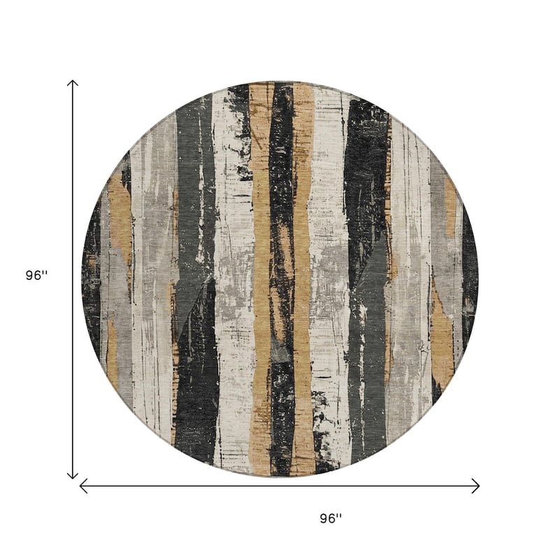HomeRoots Striped Transitional Rectangle Outdoor Rug