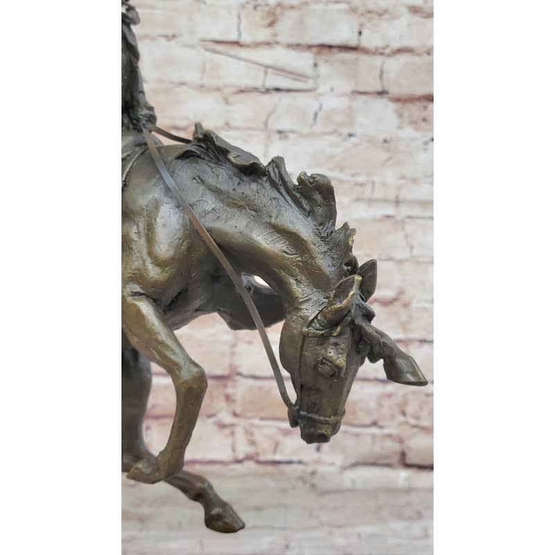 Bronco Buster Hot Cast Bronze Western Americana Decor Sculpture Statue Reproduction By Remington