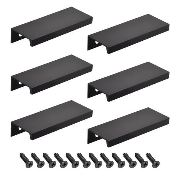 Finger Edge Pull Handle Aluminum Alloy Concealed Tab Drawer Pulls Bed
