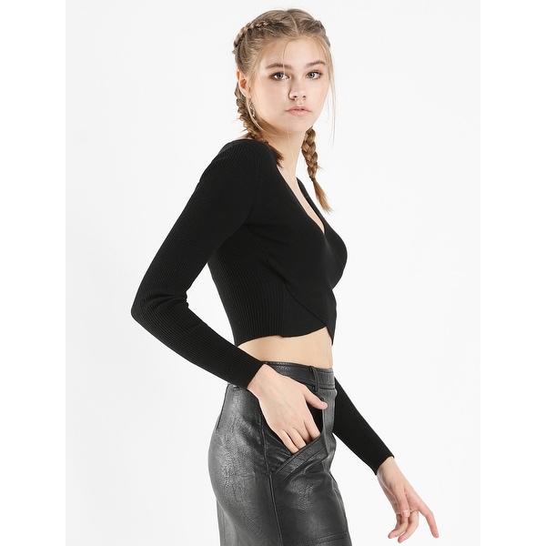 Women's Deep V Criss Cross Knitted