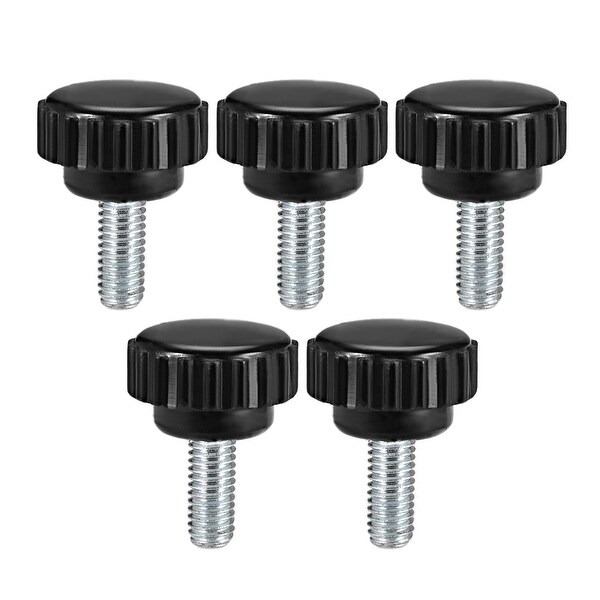 M6 x 10mm Male Thread Knurled Clamping Knobs Grip Thumb Screw on Type 5 Pcs