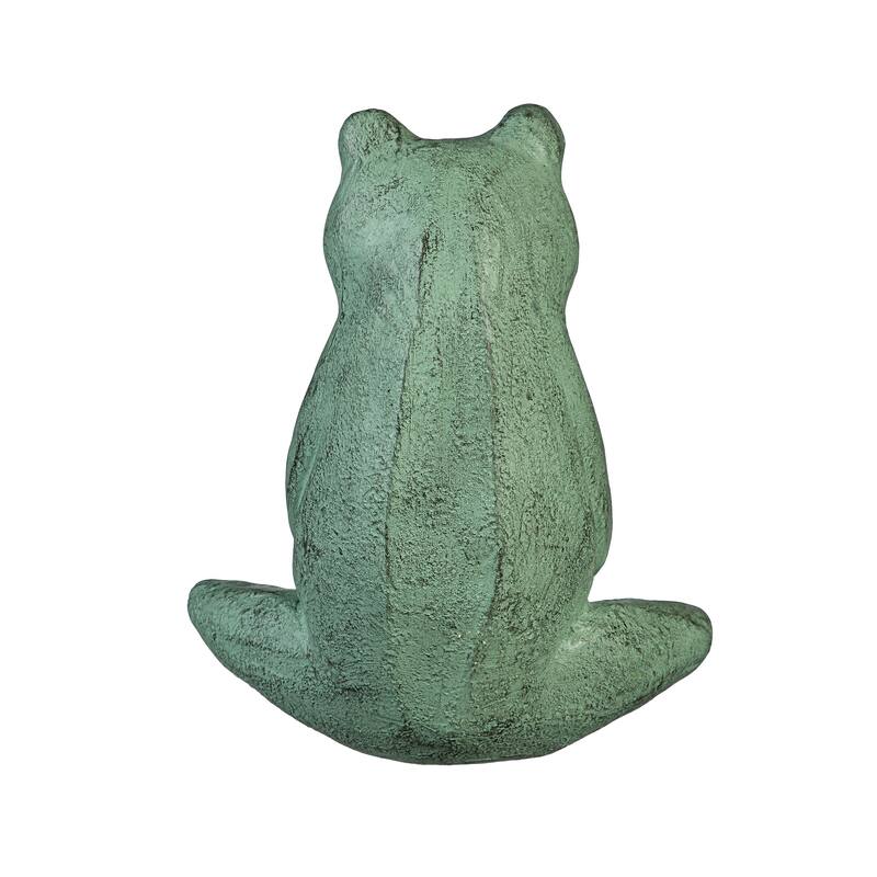 11" Praying Verdigris Frog Statue