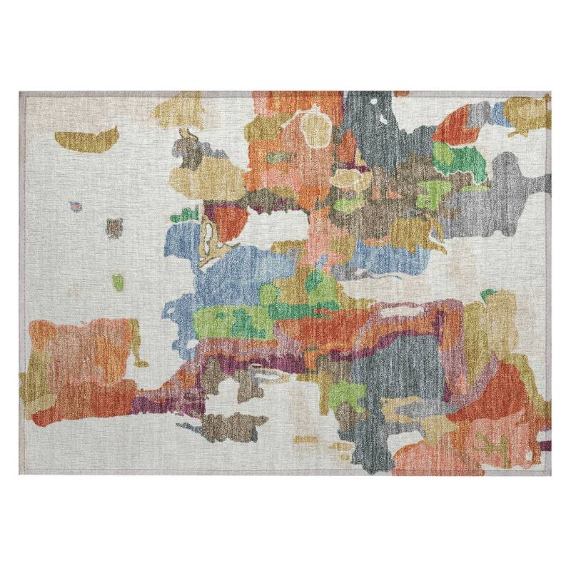 Machine Washable Indoor/ Outdoor Abstract Glam Chantille Rug