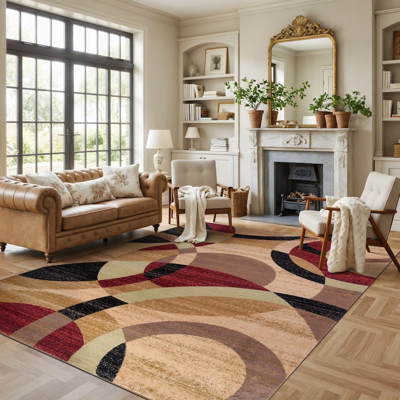 World Rug Gallery Geometric Circles Area Rug
