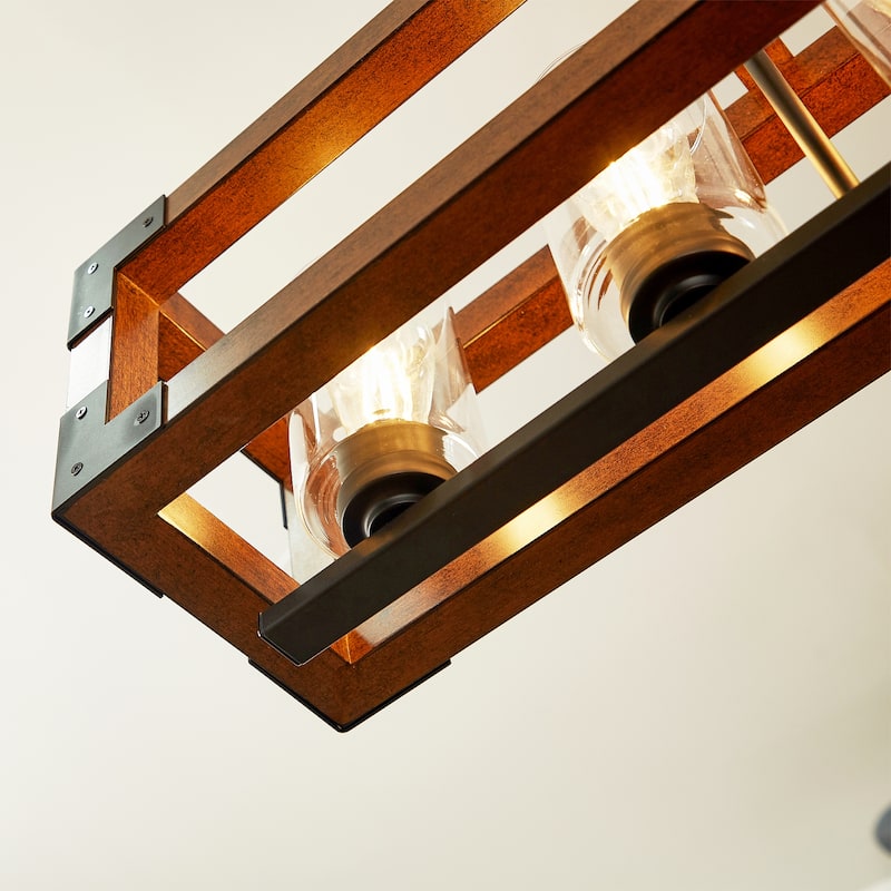 5 Light Statement Rectangle Lantern Chandelier - 36"x8.55"x53"
