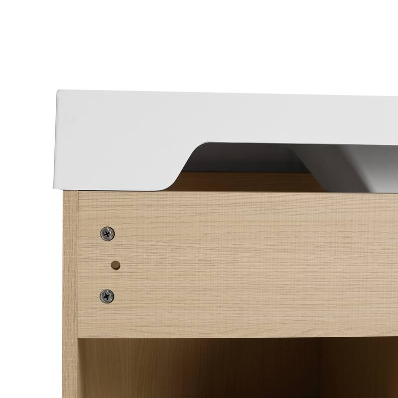 Contemporary Bathroom Vanity Cabinet with Soft-Close Hinges, Scratch-Resistant Melamine Finish, Adjustable Shelf