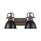 preview thumbnail 2 of 0, Yep by Golden Lighting Duncan 2-light Vanity in Rubbed Bronze and Matte Black shade