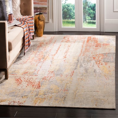 SAFAVIEH Couture Hand-knotted Tiffany Prima Modern Abstract Viscose Rug