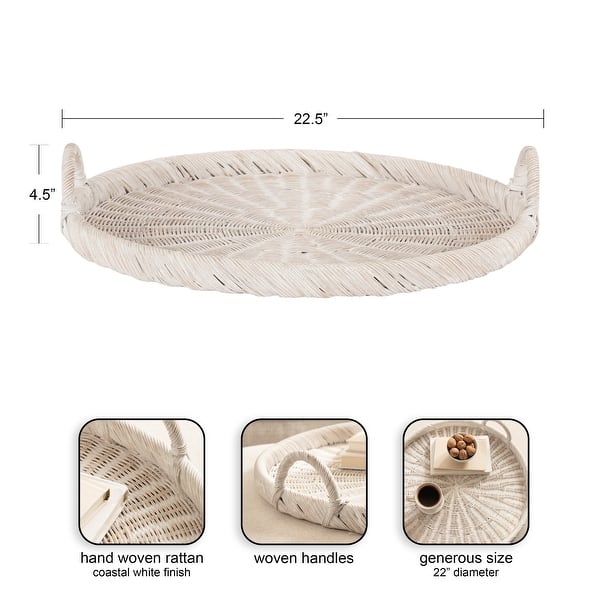 Kate and Laurel Cormont Rattan Serving Tray