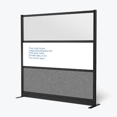 Modular Wall Room Divider System - Black Frame - 70" x 70" Starter Wall - Wide Paneling