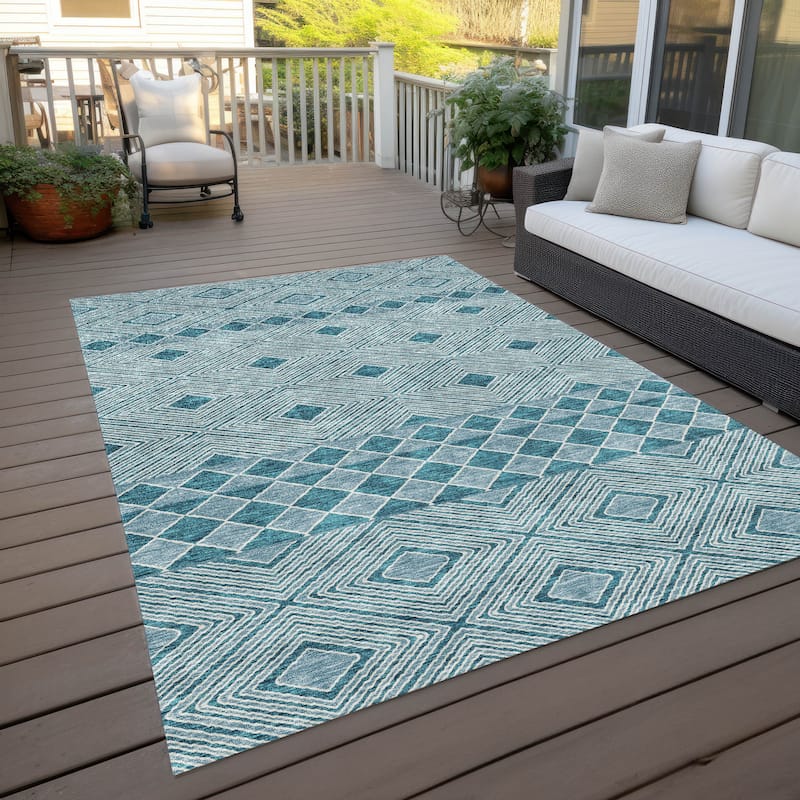 Machine Washable Indoor/ Outdoor Chantille Moroccan Boho Rug