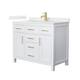 Option White / Giotto Quartz Top / Brushed Gold Hardware