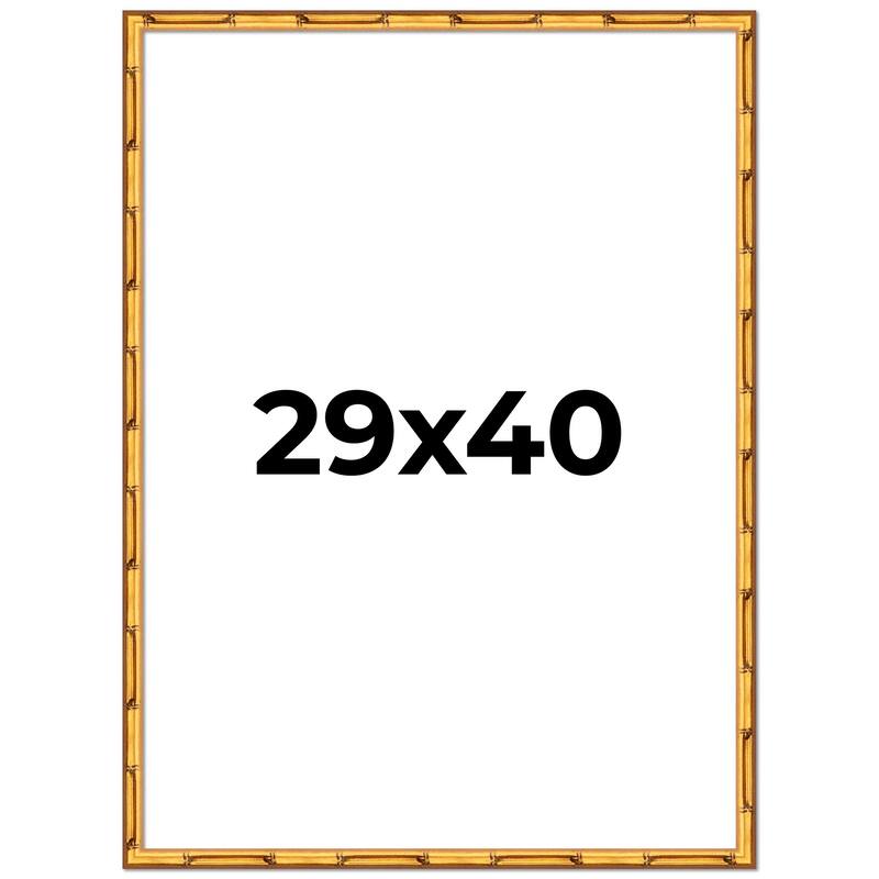 29x40 Frame Gold Bamboo Picture Frame Modern Photo Frame Includes UV Acrylic Shatter Guard Front Acid Free Foam Backing Board