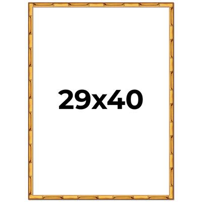 29x40 Frame Gold Bamboo Solid Wood Picture Frame | 1 Inch Moulding