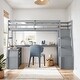 preview thumbnail 1 of 11, Modern Full Size Loft Bed with Cabinet and Desk, 7 Drawers 2 Shelves,Grey Grey - Full
