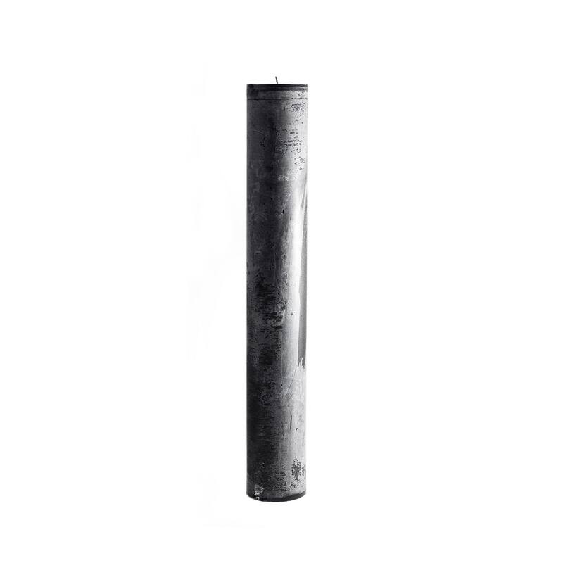 Sm. Round 1-Wick Pillar Candle 4"Dia x 19.65"H Black - Black