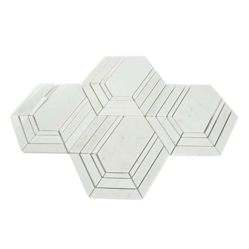 The Tile Life Argos Peak 12x14 Hexagon Marble Floor, Wall & Backsplash Tile