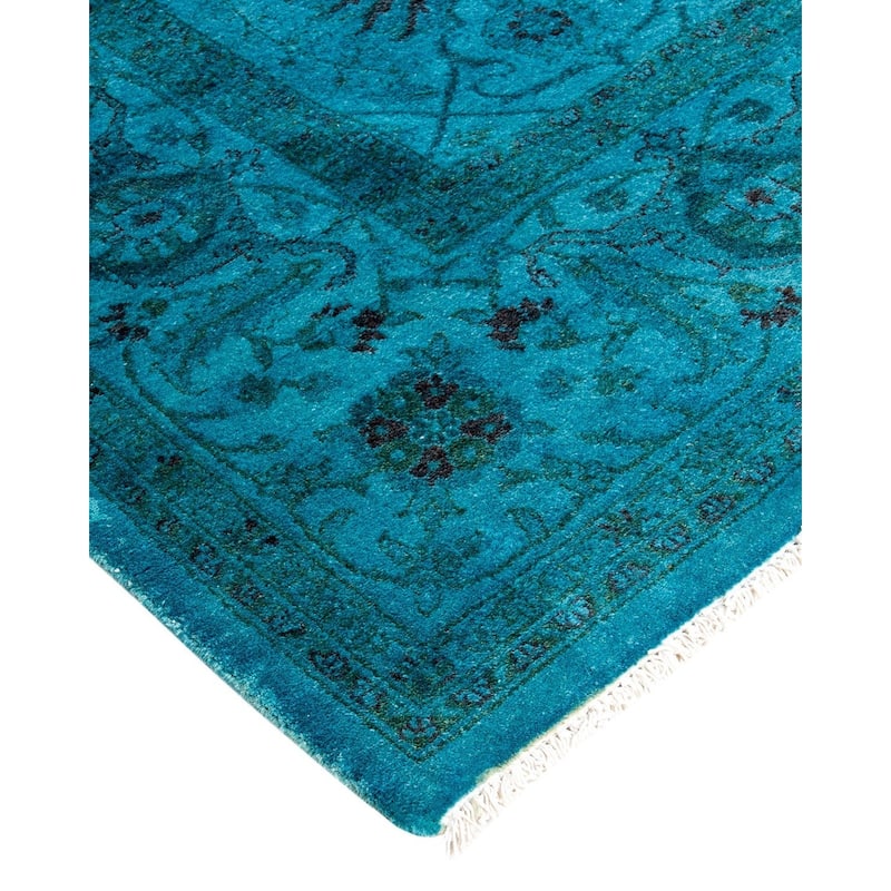 Fine Vibrance, One-of-a-Kind Hand-Knotted Area Rug - Blue, 4' 8" x 7' 3" - 4' 8" x 7' 3"