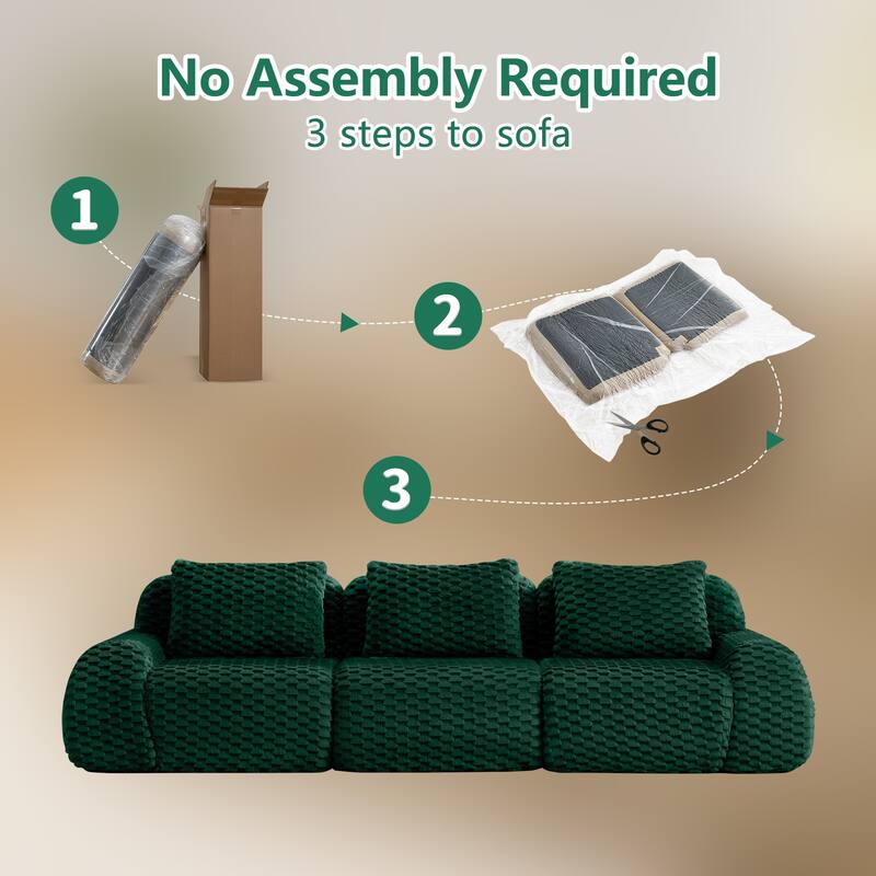 Floor Cloud Sectional Couch, Boneless Sofa for Living Room, Modular Sectional Sofa with Deep Seat, No Assembly Required