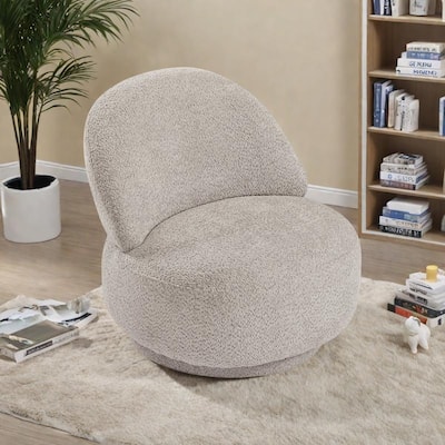 Fabric Swivel Accent Chair with 360° Rotation Metal Frame (260lb Capacity)