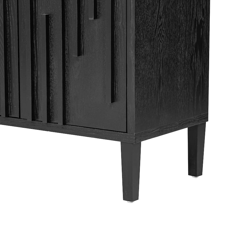 4-Door Sideboard Sideboard TV Stand with Storage and Hidden Handle