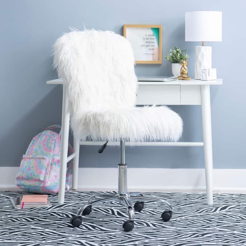 Clara Faux Fur Armless Office Chair