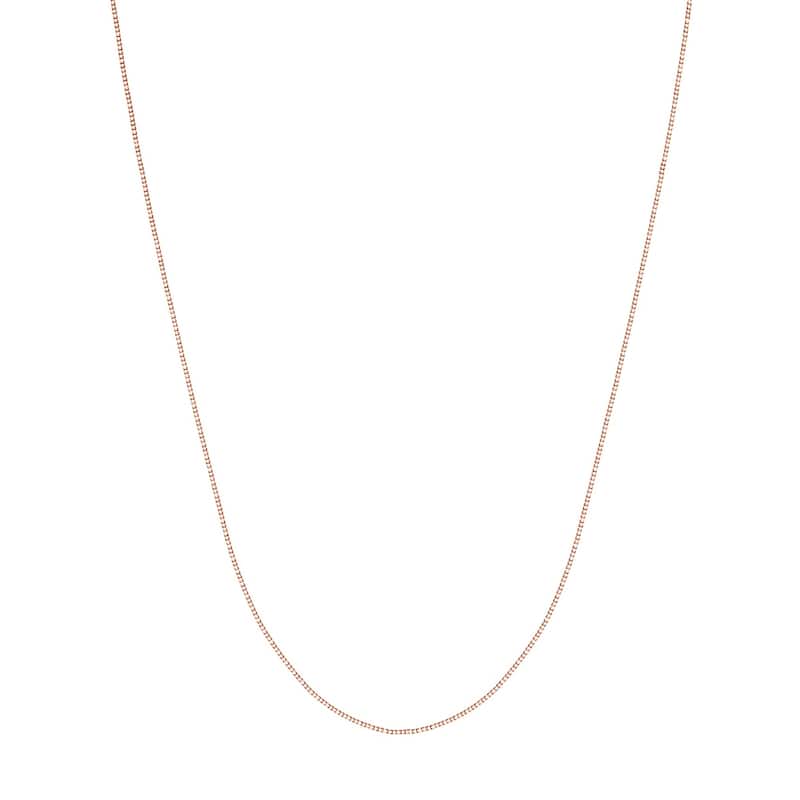 Curata 14k Rose Gold 0.55mm Box Chain Necklace (Lobster)
