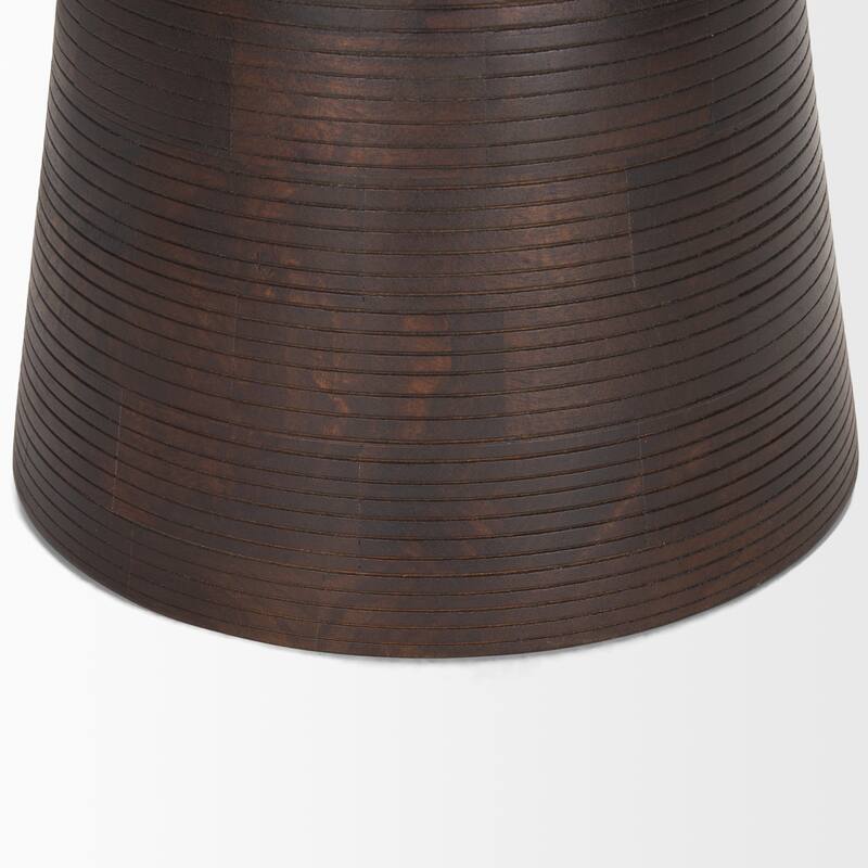 Novell Dark Brown Wood Pedestal Side Table