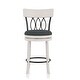 preview thumbnail 27 of 33, Wynn Contemporary Wood and Fabric Swivel Bar Height Chairs (Set of 2) by Furniture of America