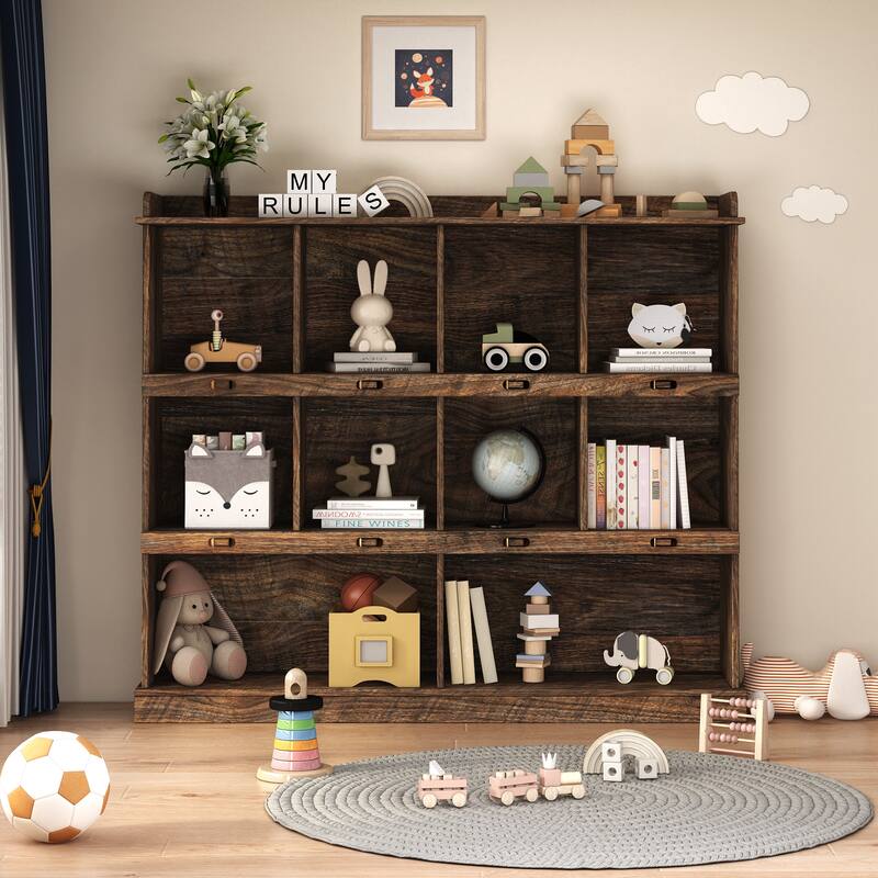 10-Tier Storage Bookcase‌ - Espresso