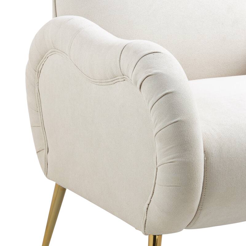 Snowflake Fabric Accent Chair with Gold Legs