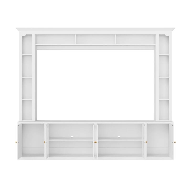 92" Modern 4-Piece Entertainment Center Wall Unit Media Console with Bookshelves for TVs Up to 80"