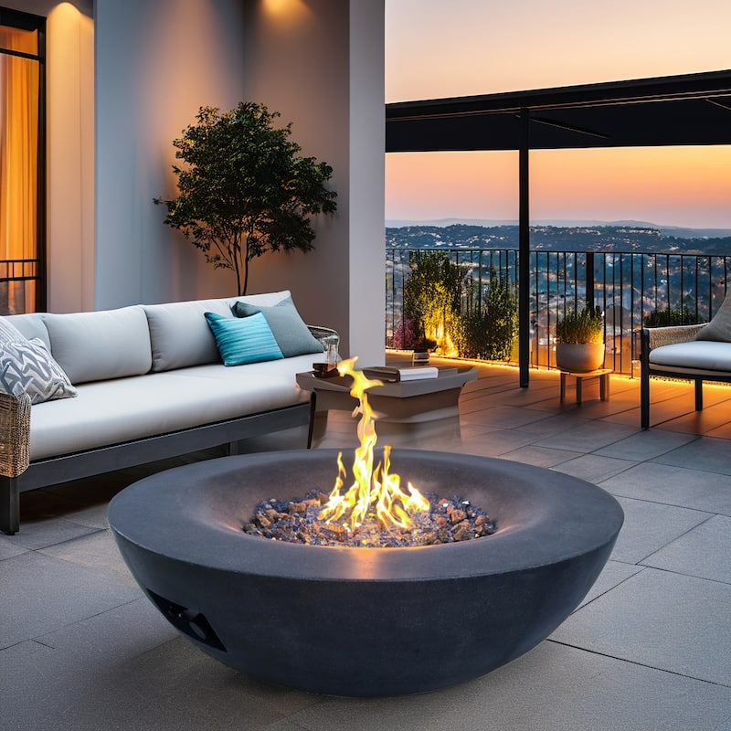 42 Inch Outdoor Concrete Propane Gas Fire Pit Bowl