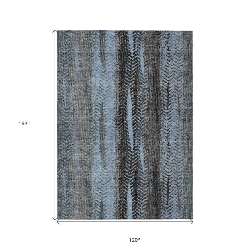 HomeRoots Botanical Leaves Transitional Rectangle Outdoor Rug