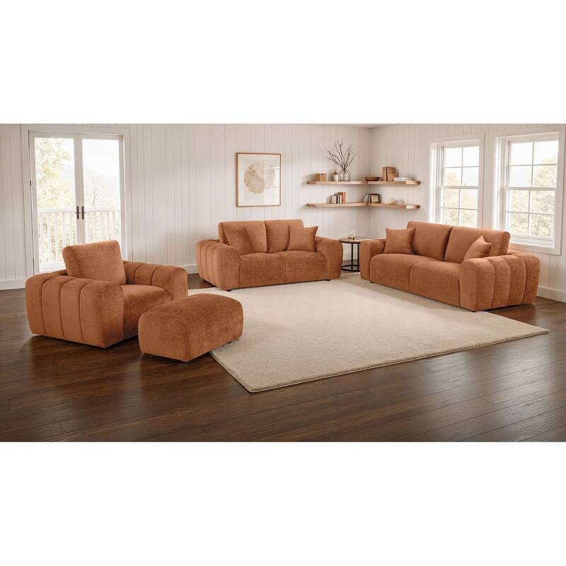 Burnett Chenille Upholstered Sofa Set