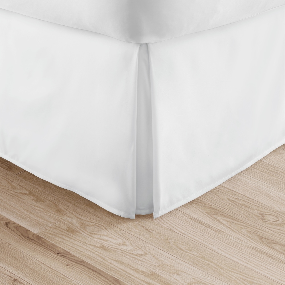 Solid Elastic Wrap Around Bed Skirt, Easy On/Off Dust Ruffle (18 Inch  Drop), Queen/King, Ivory