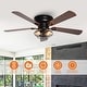 preview thumbnail 7 of 10, 48" Industrial Metal Cage Low Profile Ceiling Fan with Remote